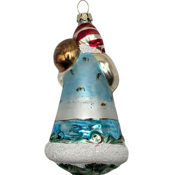 Vintage Coastal Santa Claus Christmas Ornament Nautical Sea Lighthouse Sailboat - Picture 4 of 10
